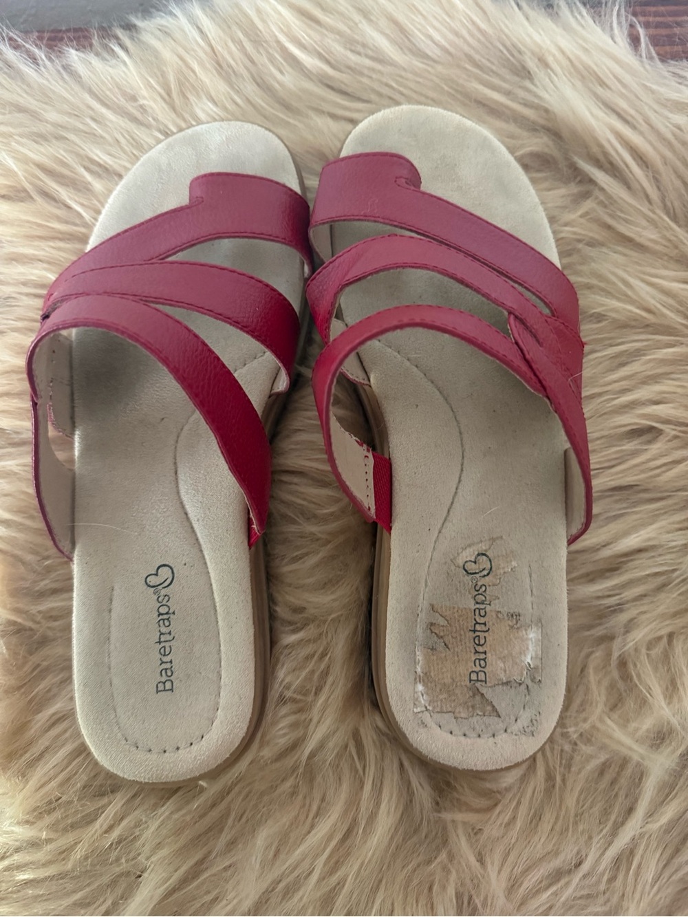 BareTraps Pink Multi-Strap Slide Sandals